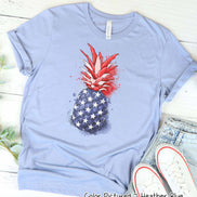 Pinapple Watercolor Patriotic Tee