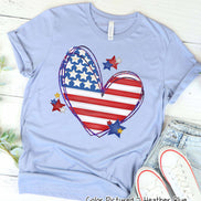 Flag Heart Fun Patriotic Tee