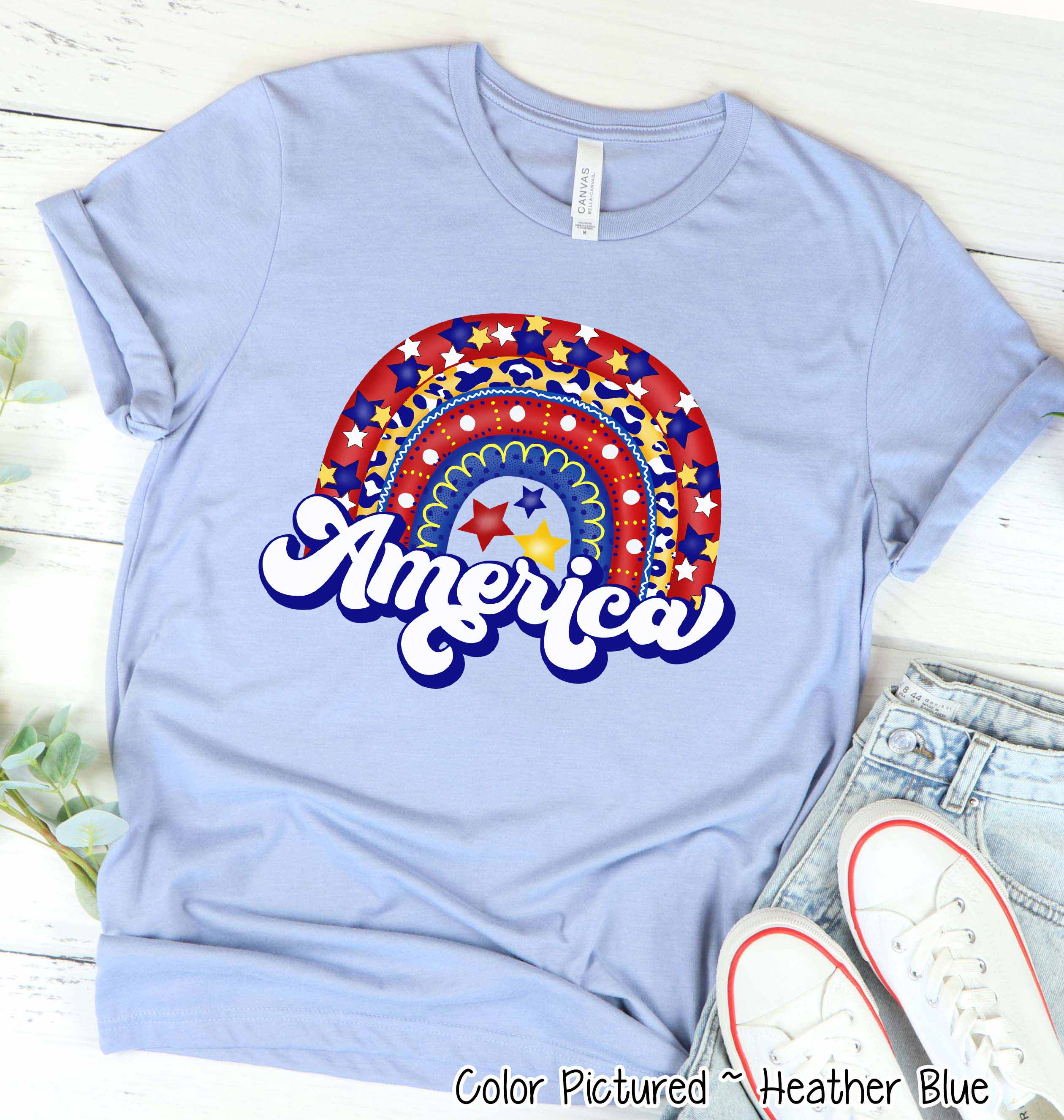 America Rainbow Tee
