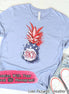 Patriotic Watercolor Pinapple Monogram Tee