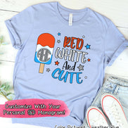 Patriotic Red White & Cute Monogram Tee