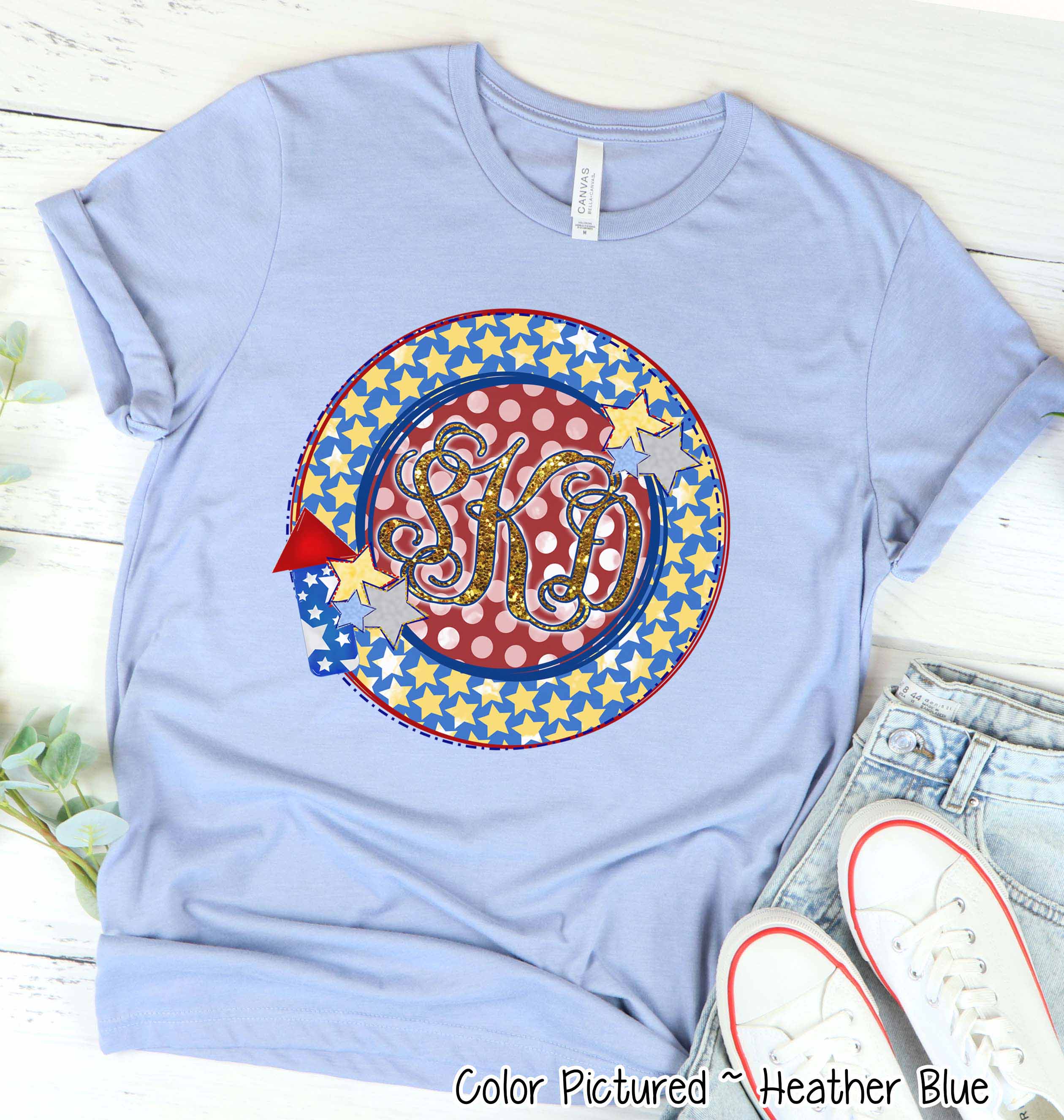 Patriotic Monogram Frame Tee