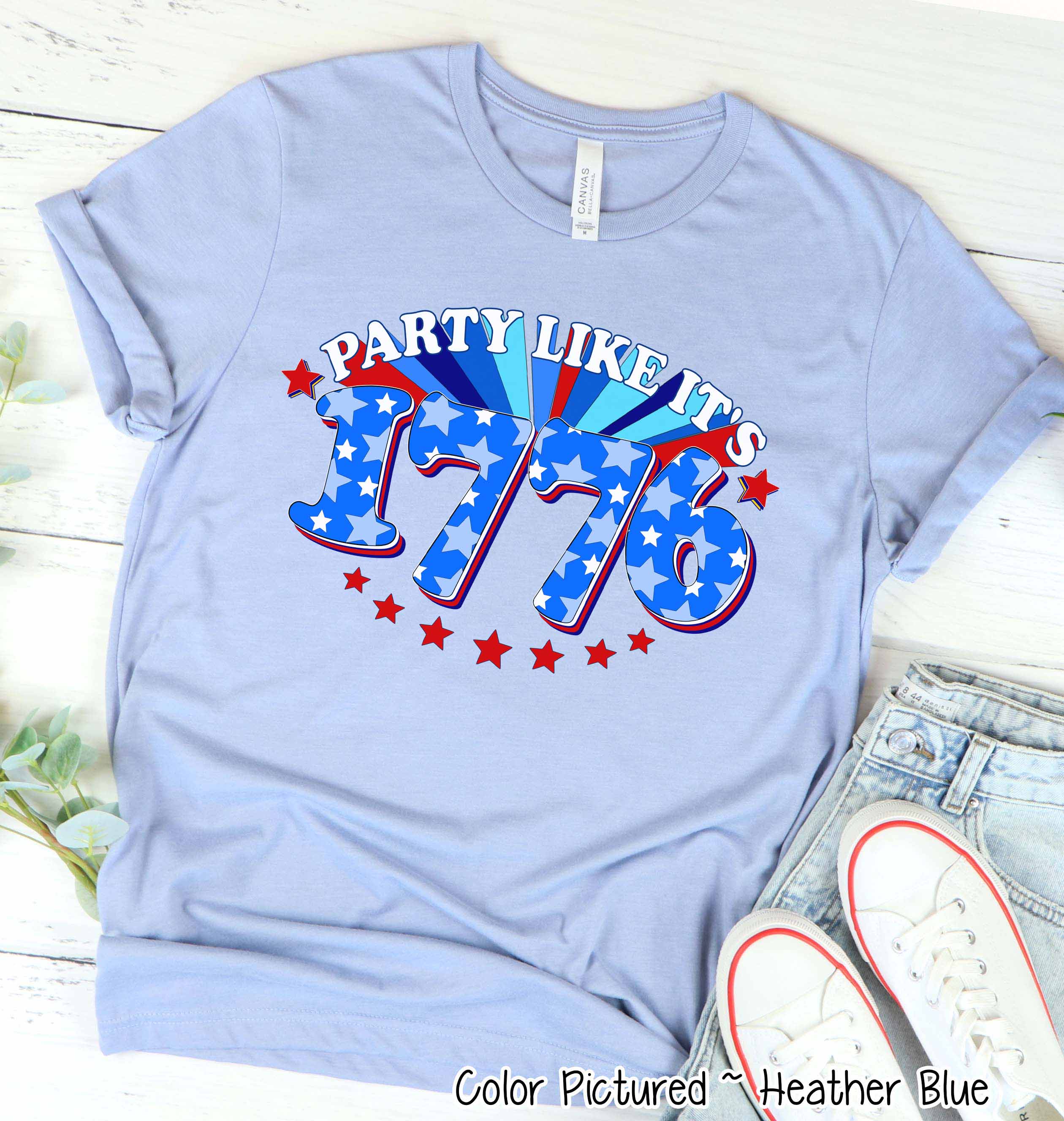 Party Like its 1776 Leopard Patriotic Tee