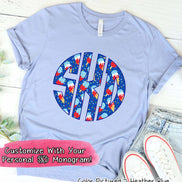 Big Monogram Patriotic Ice Cream Tee