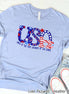 USA Land of the Free Patriotic Tee