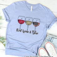 Red Wine & Blue Patriotic Tee