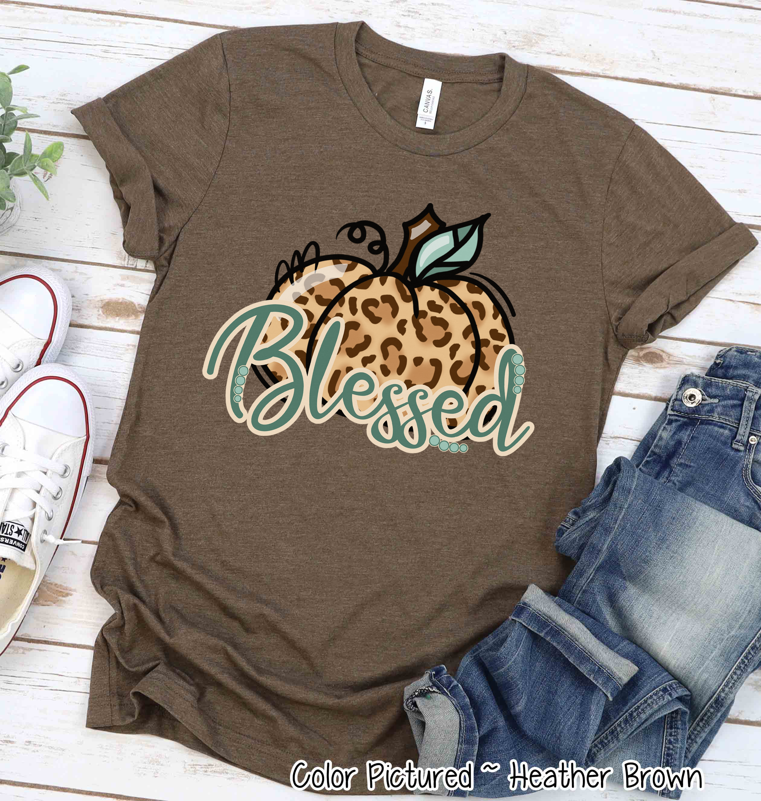 Blessed Leopard Pumpkin Shirt