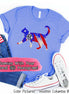 Patrotic Cat Outline Monogram Tee