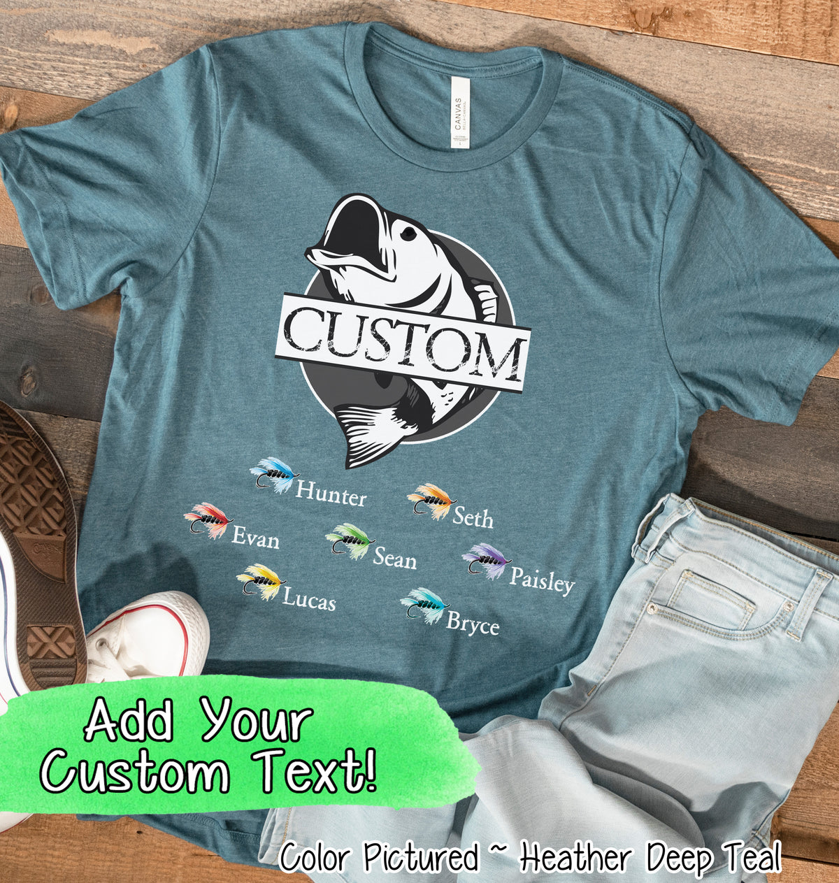 Custom Dad-Father-Papa-Grandpa Fish Tee