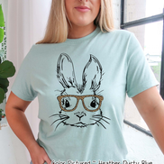 Bunny with Leopard Glasses Easter Tee