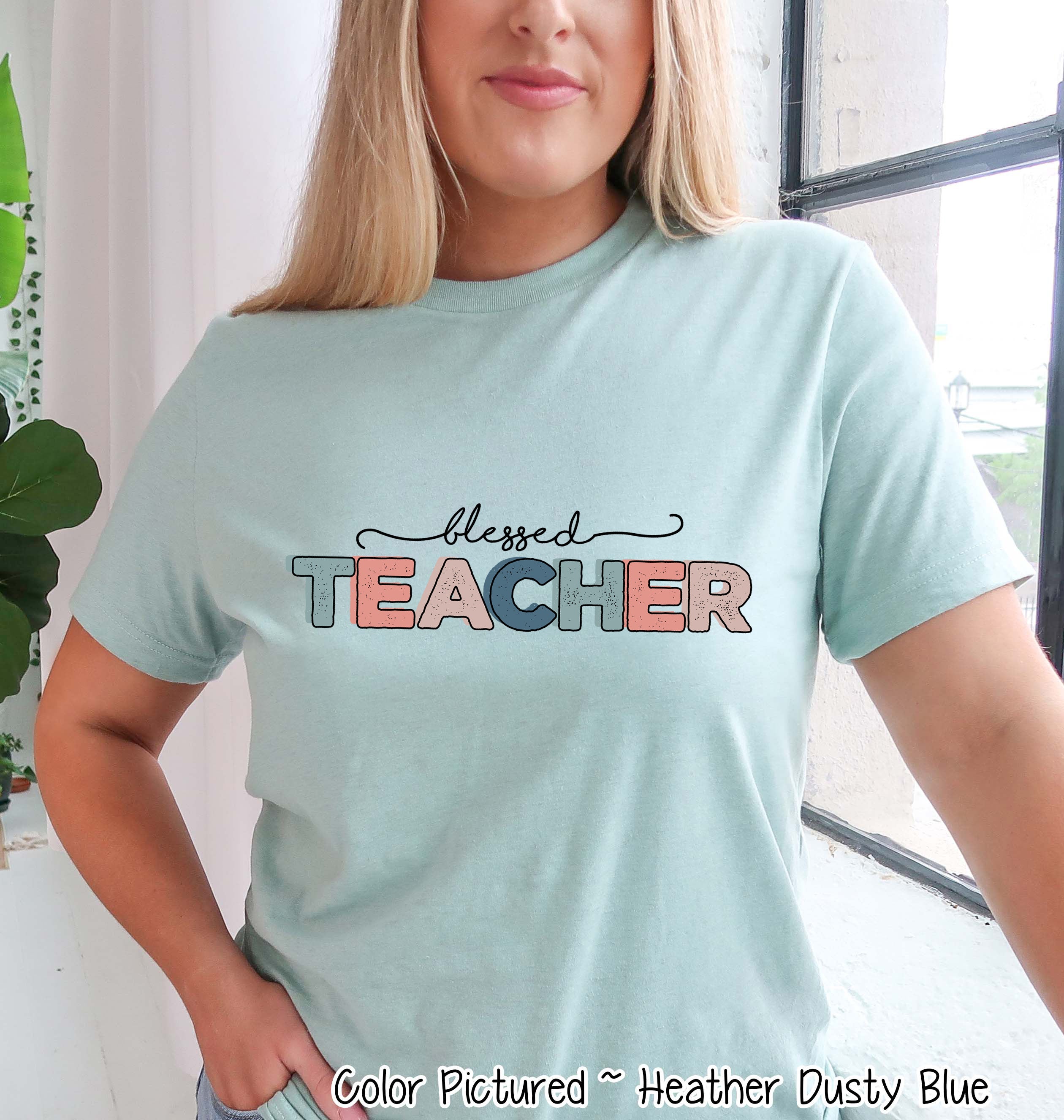 Distress Blessed Teacher Tee