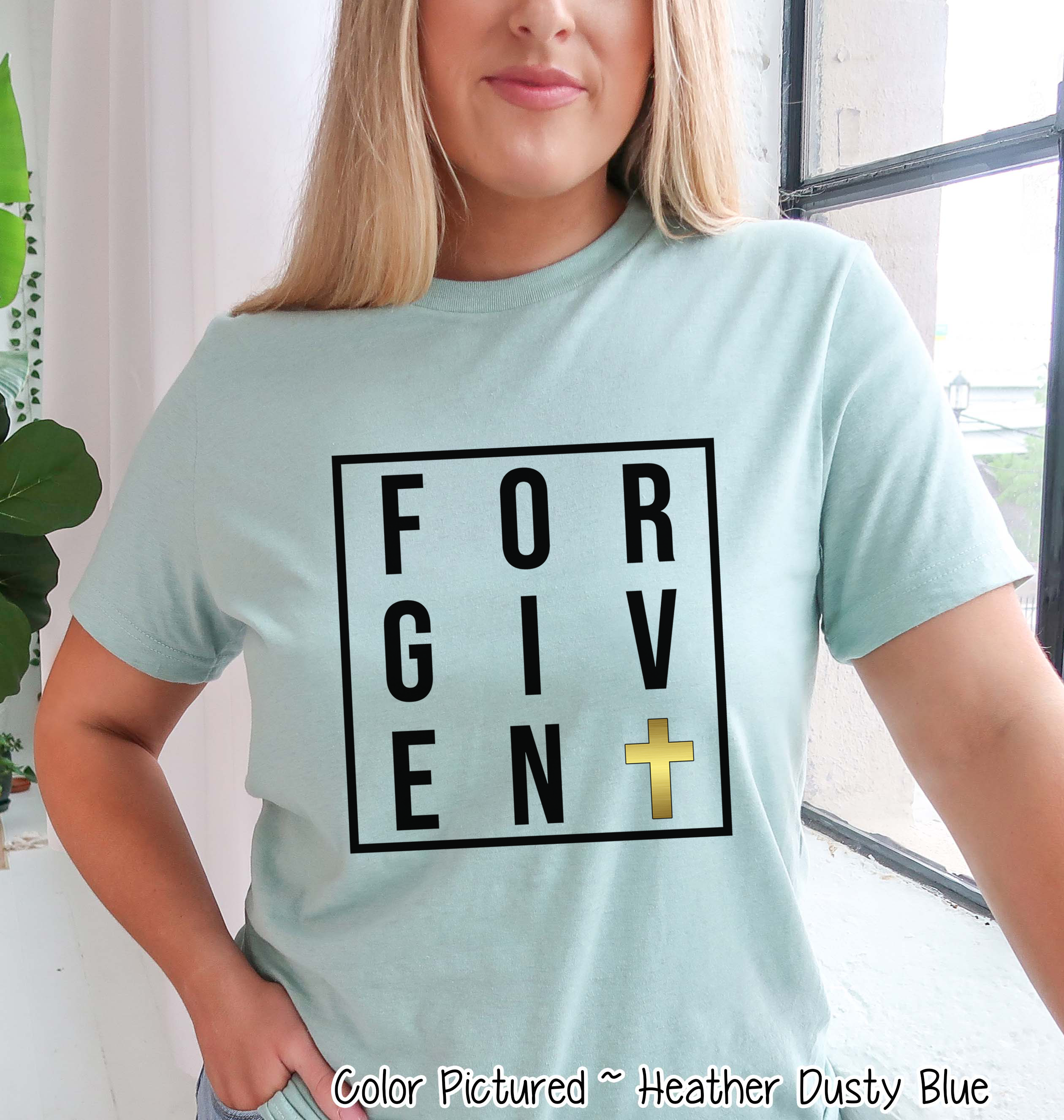 Forgiven with Gold Cross Easter Tee