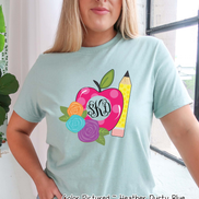 Monogram Apple Back to School Tee