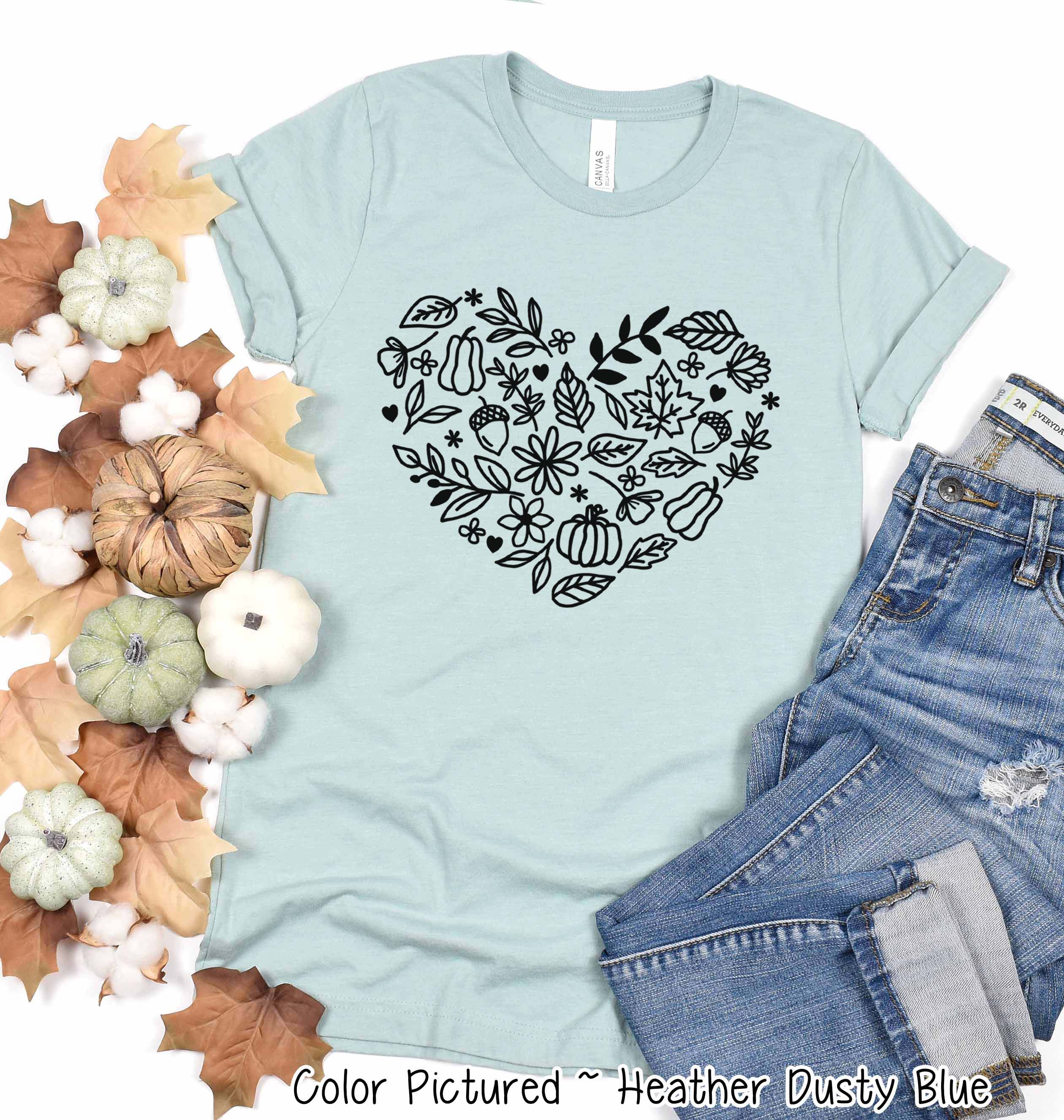 Doodle Icon Heart Fall Tee