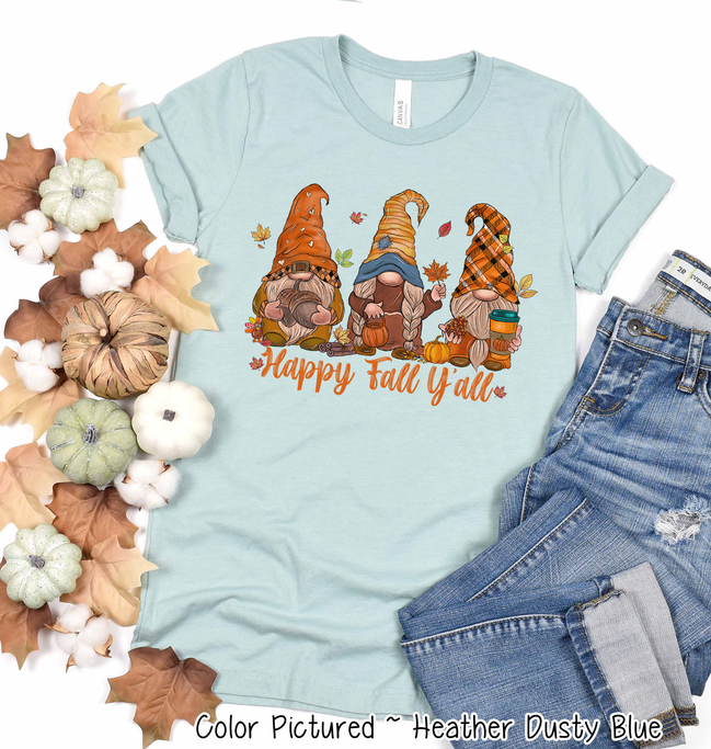 Gnome Trio Happy Fall Yall Raglan Tee