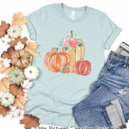 Monogram Watercolor Pumpkin Fall Tee