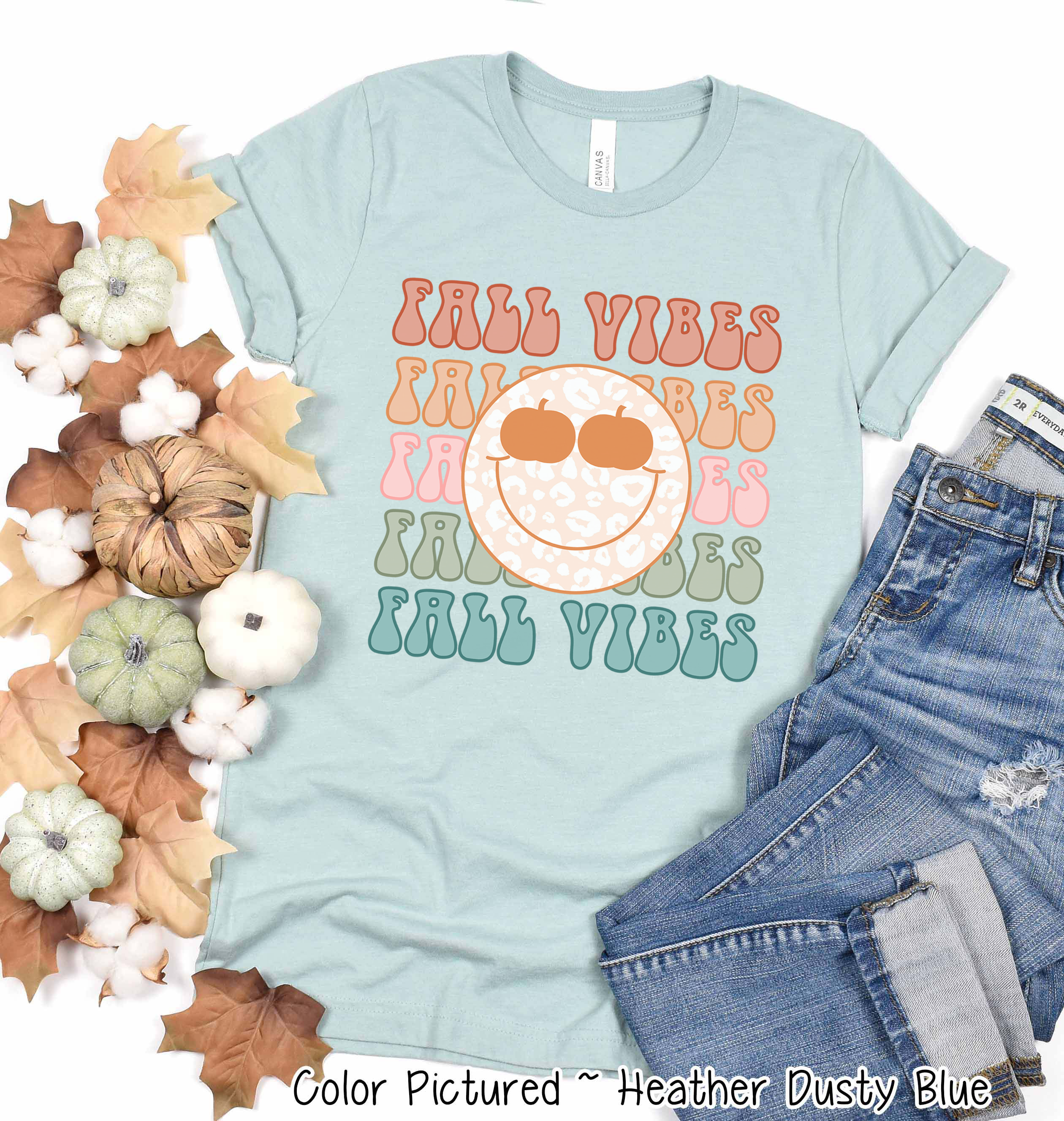 Retro Fall Vibes Smile Fall Tee