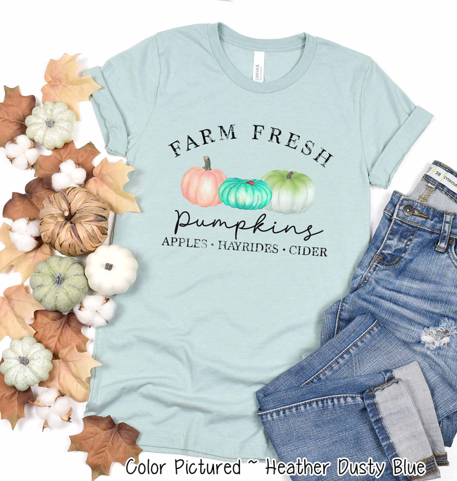 Farm Fresh Pumpkins Distressed Fall Tee