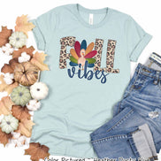Leopard Turkey Fall Vibes Thanksgiving Fall Tee
