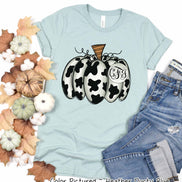 Monogram Cow Hide Pumpkin Fall Tee