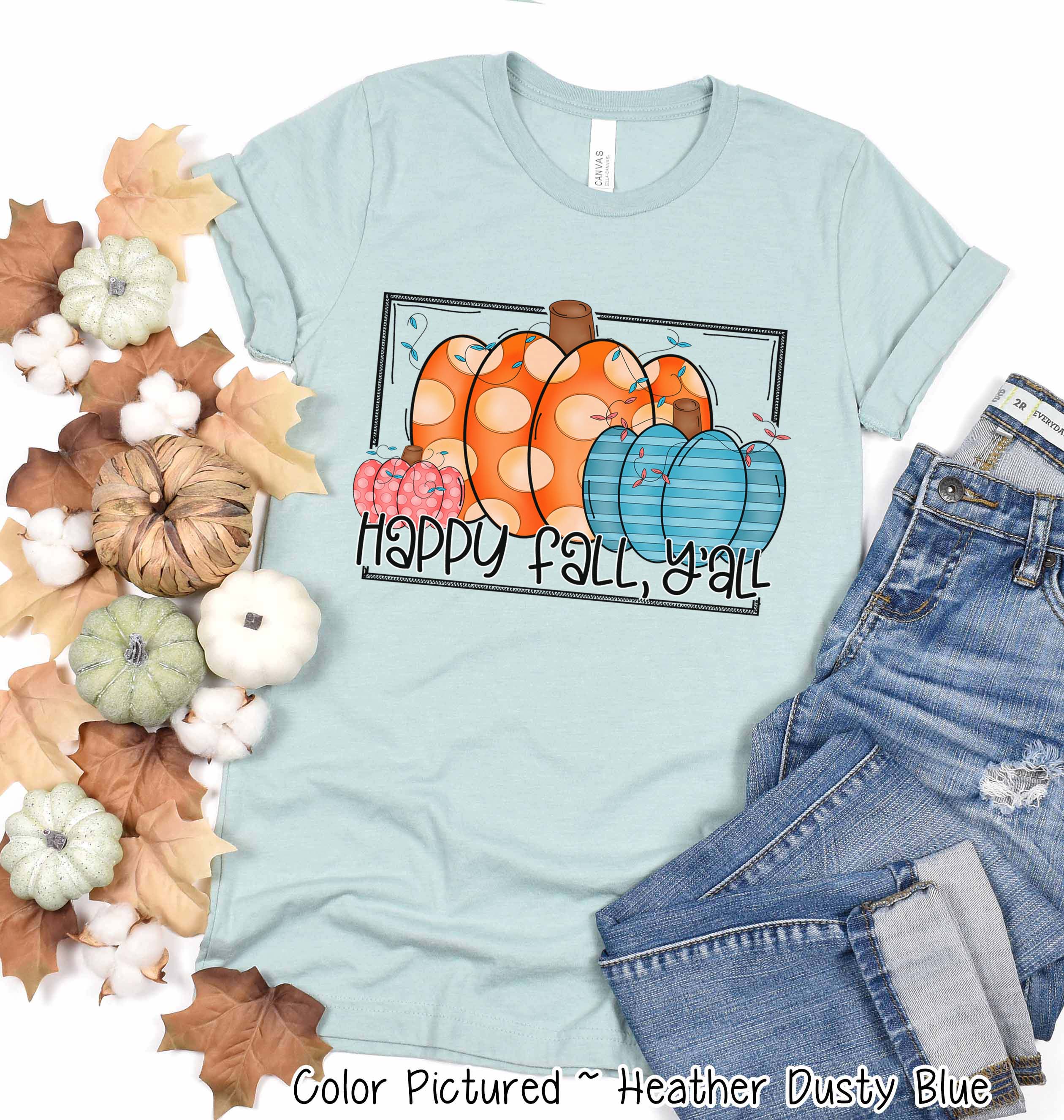Happy Fall Yall Pumpkin Trio Fall Tee