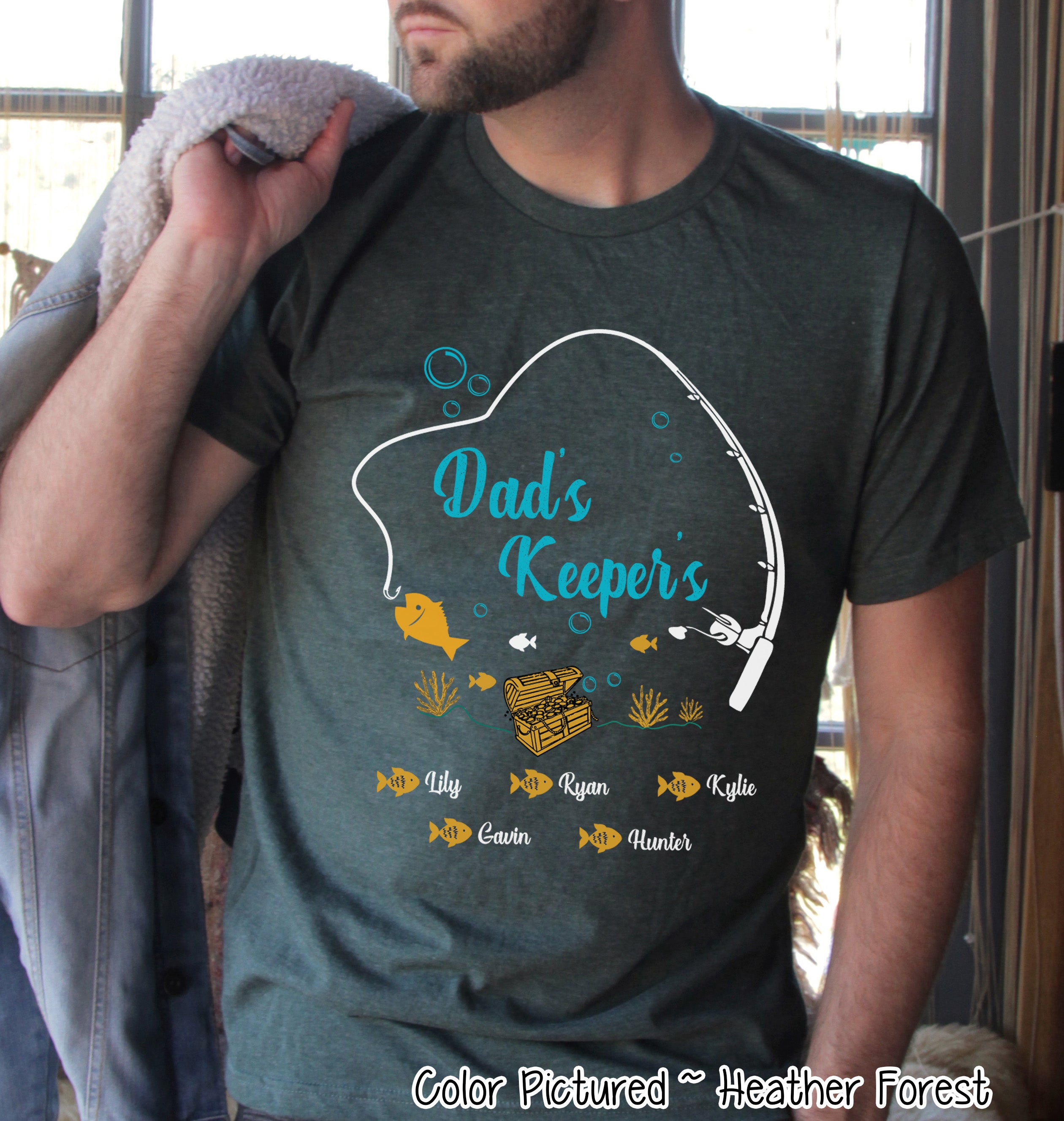 Custom Dad-Father-Papa-Grandpa Keeper Fish Tee