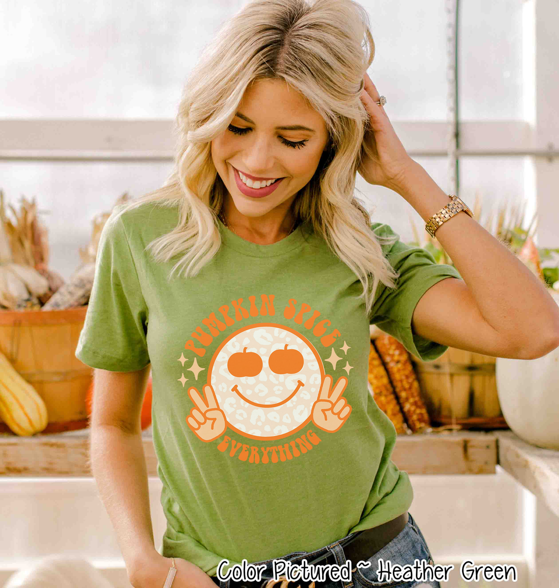 Retro Pumpkin Spice Smile Fall Tee