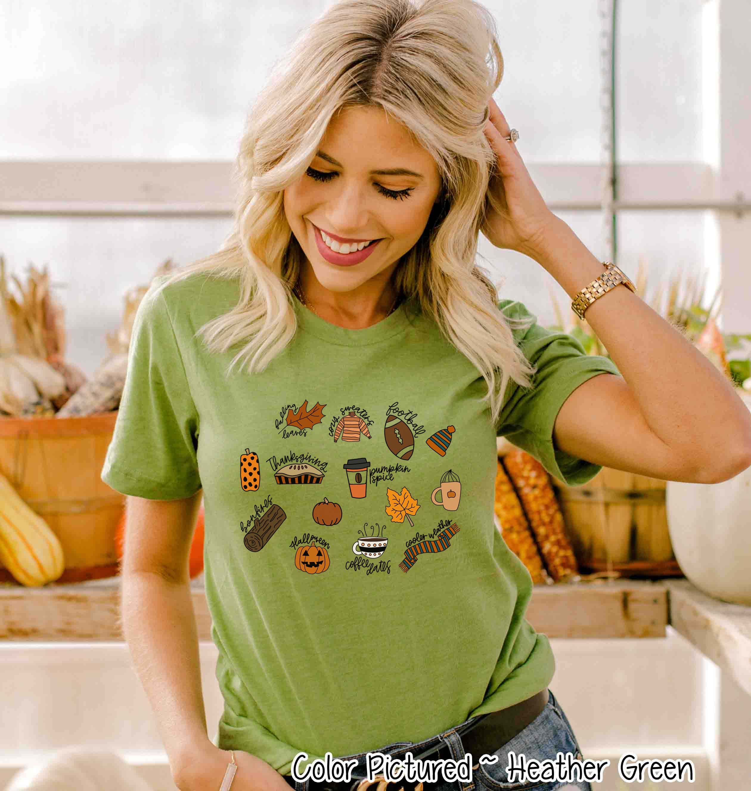 Fall Things Doodles Fall Tee