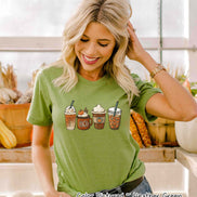 Monogram Pumkin Spice Latte Coffee Fall Tee