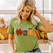 Leaf's, Latte's, & Pumpkin's Monogram Tee