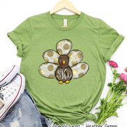 Fall Monogram Turkey with White & Gold Dots Tail Tee
