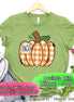 Orange Plaid Country Pumpkin Monogram Tee