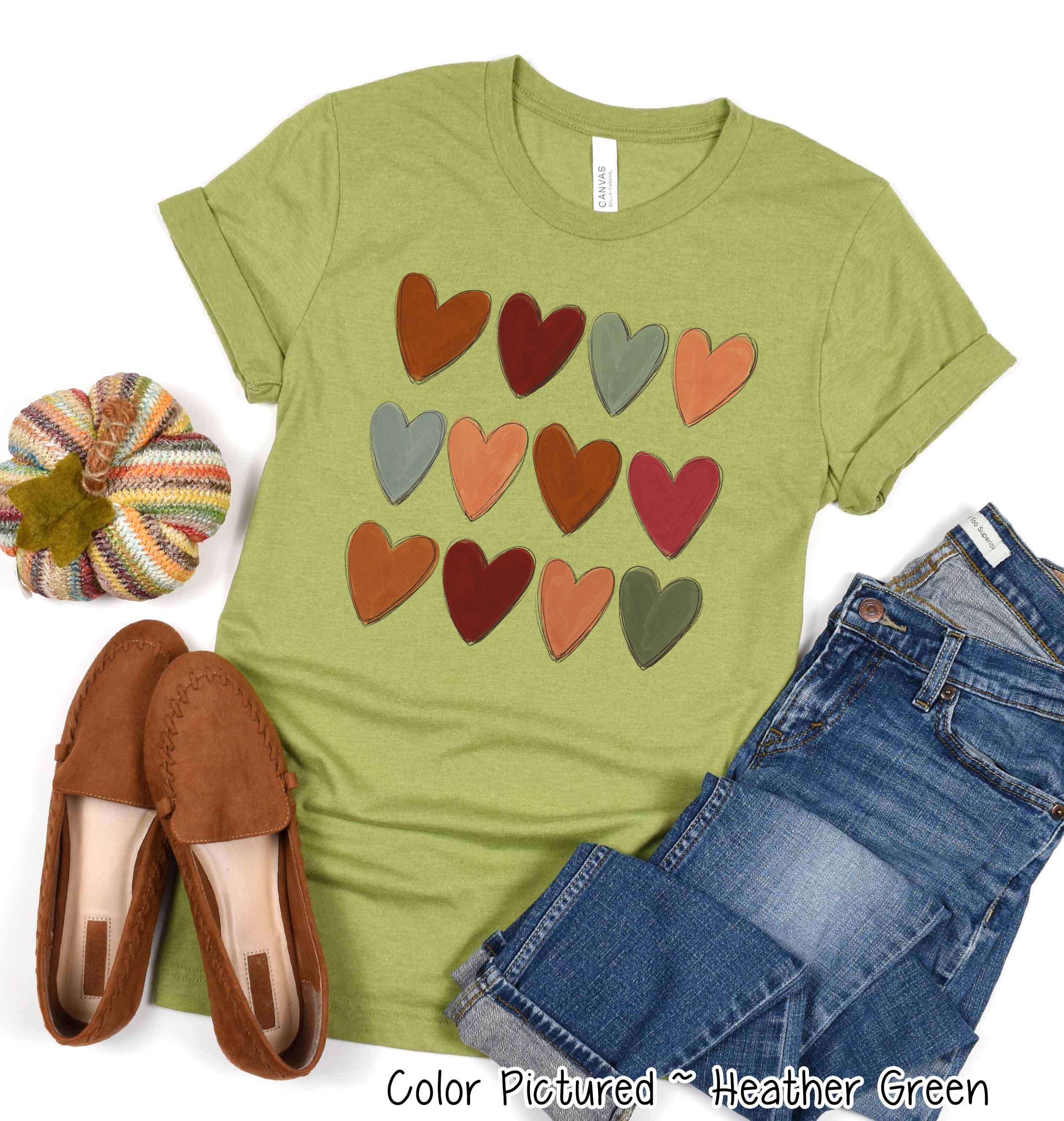 Watercolor Hearts Fall Tee