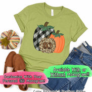 Monogram Plaid Leopard Pumpkin Trio Fall Tee