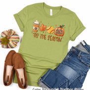 Monogram Tis The Season Latte Softball Pumpkin Fall Tee