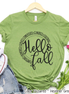 Hello Fall Pumpkins Bonfires Leaves Sweaters S'mores Football Tee