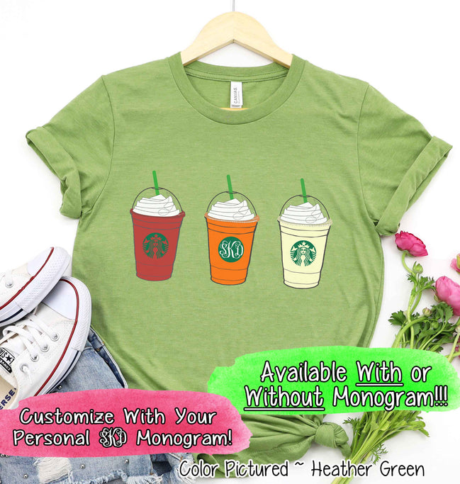 Starbucks Inspired Monogram Fall Tee