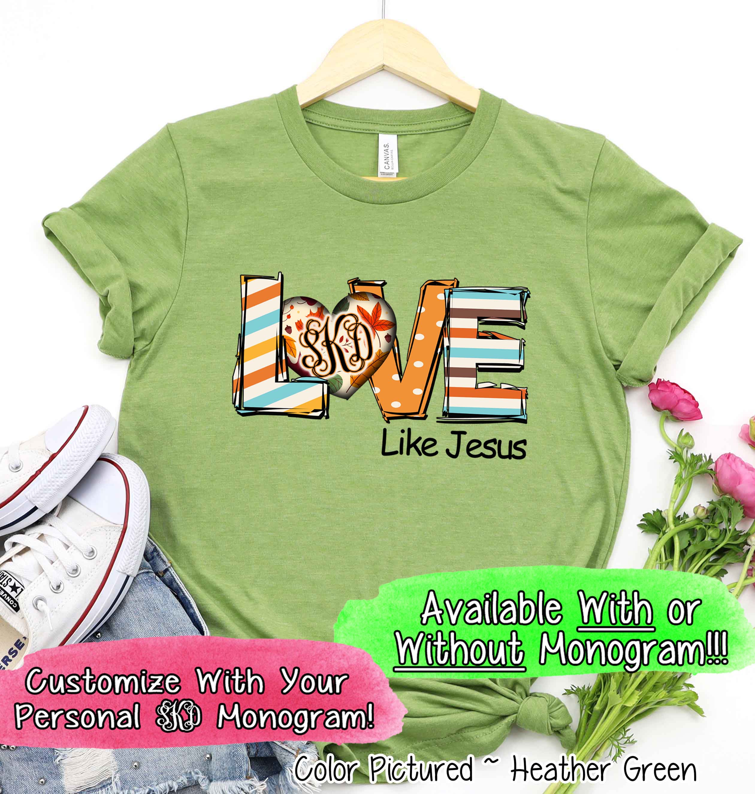Love Like Jesus Fall Monogram Tee