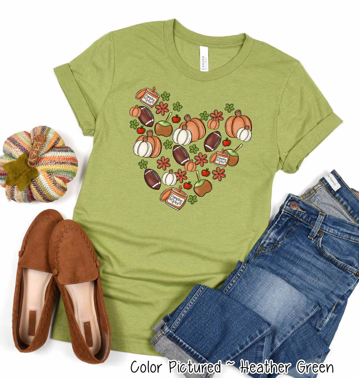 Football and Fall Things Fall Doodle Tee