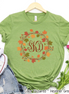 Fall Leaves Monogram Wreath Tee