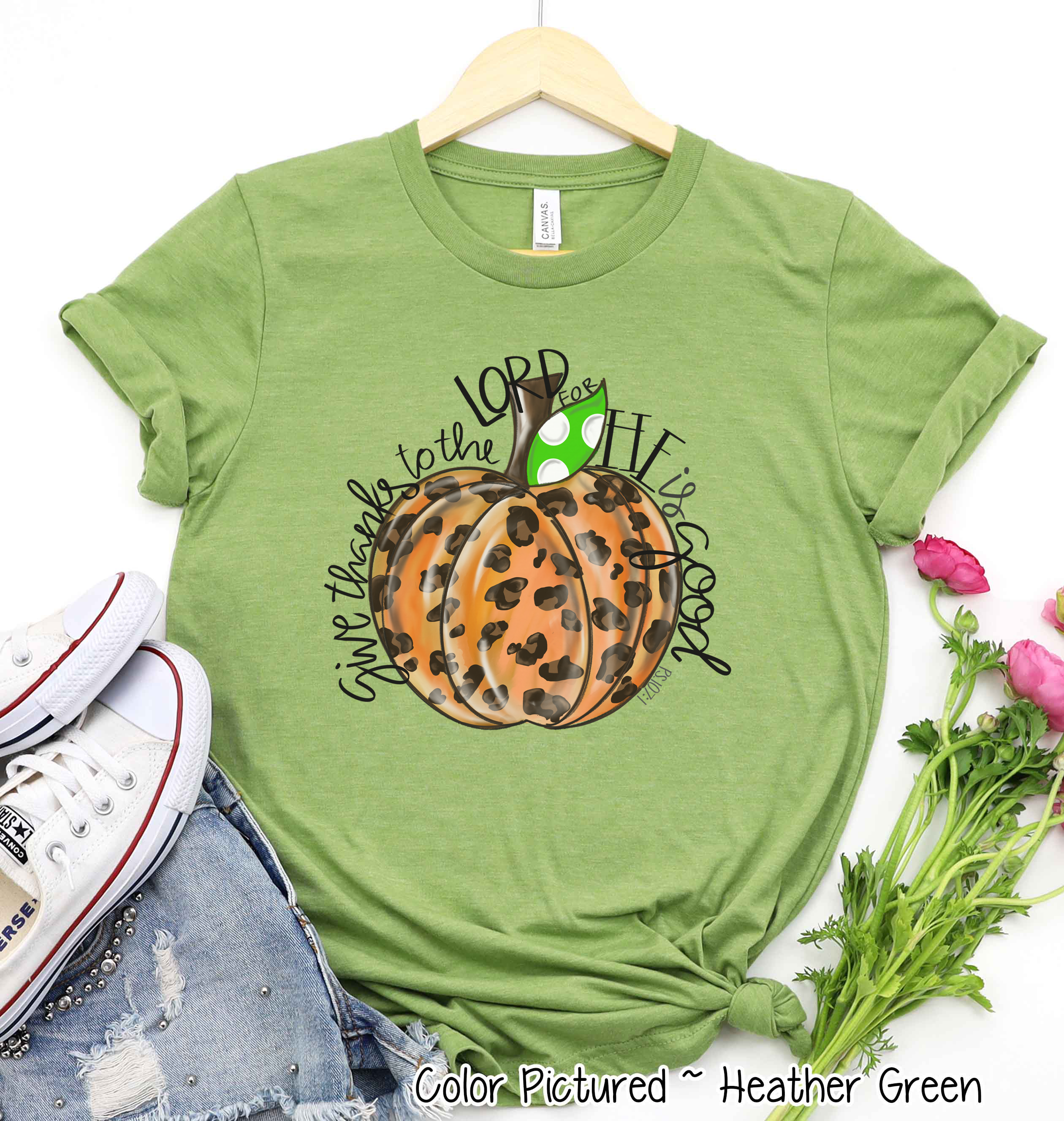 Give Thanks to the Lord Leopard Print Pumpkin Fall Shirt