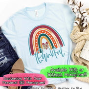 Thankful Fall Rainbow Monogram Tee