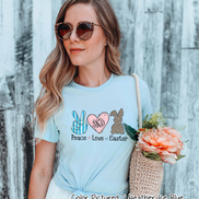 Monogram Peace, Love, Easter Bunny Tee