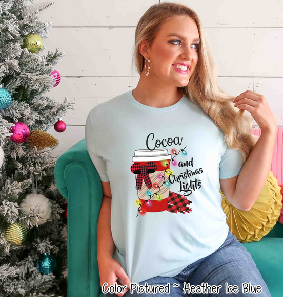 Cocoa and Christmas Lights Tee