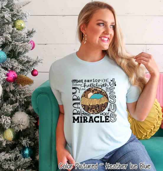 Baby Jesus Typography Word Art Christmas Tee
