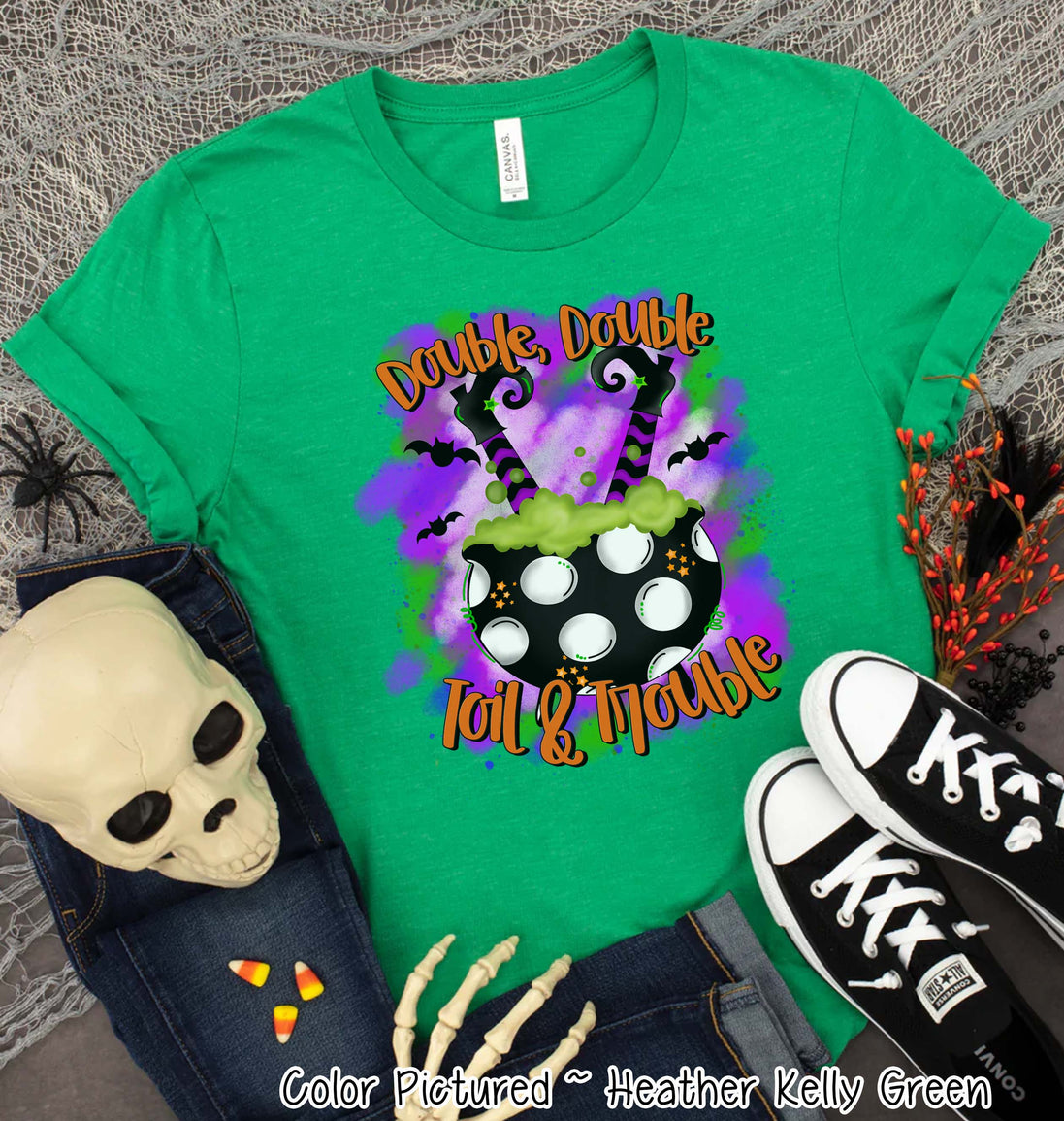 Double Trouble Witch Halloween Tee
