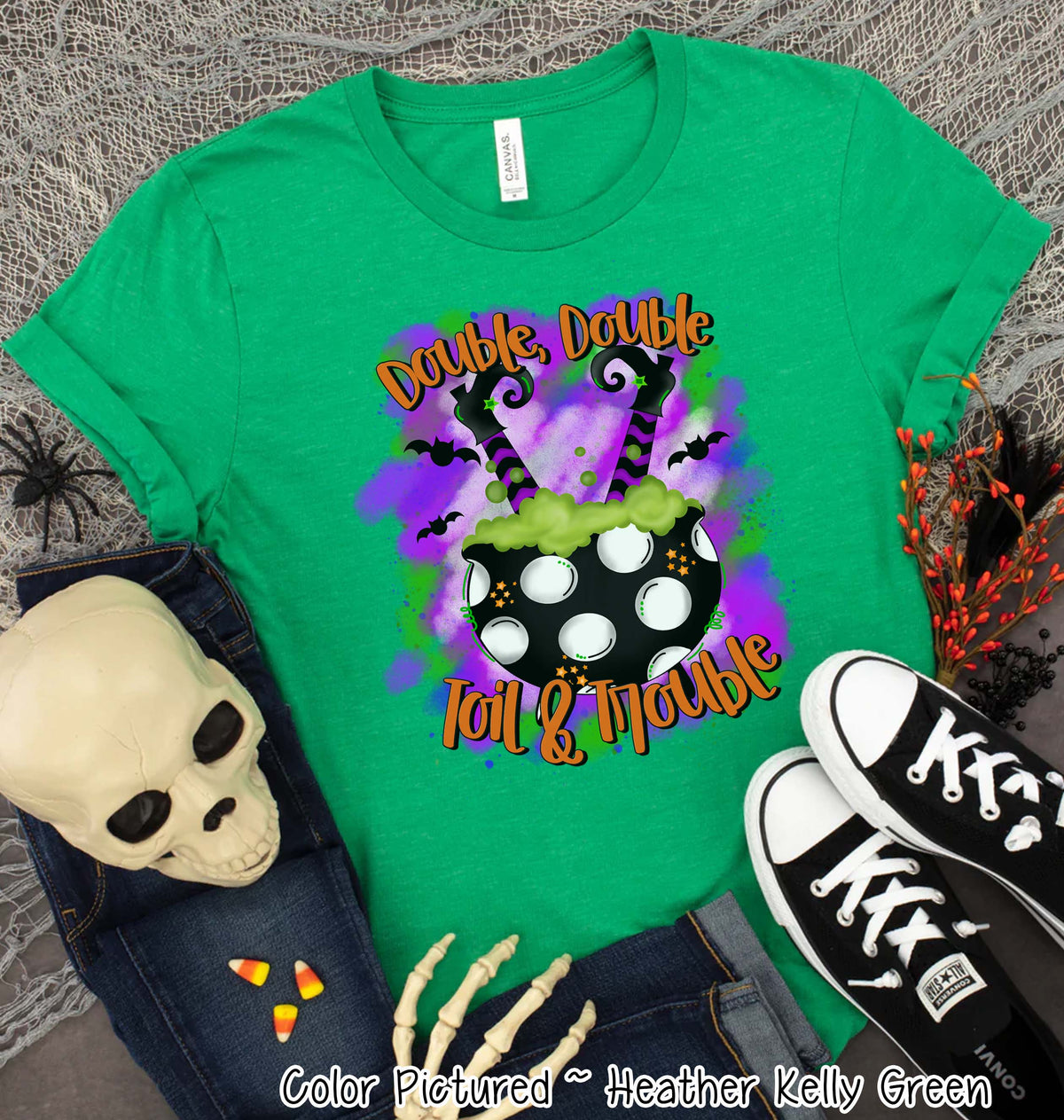 Double Trouble Witch Halloween Tee