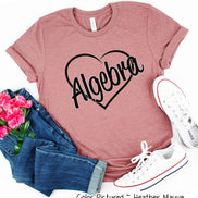 Heart Outline School Subject Teacher Tee