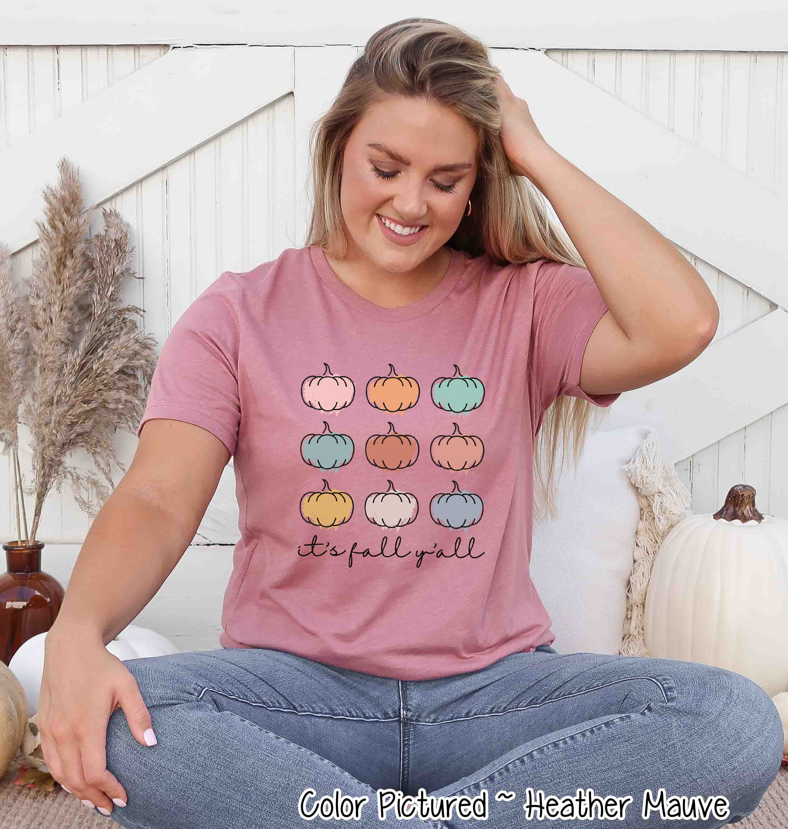 It's Fall Y'all Watercolor Pumpkins Fall Tee