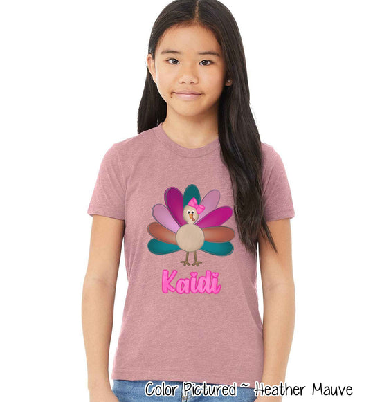 Personalized Girl Turkey Thanksgiving Tee